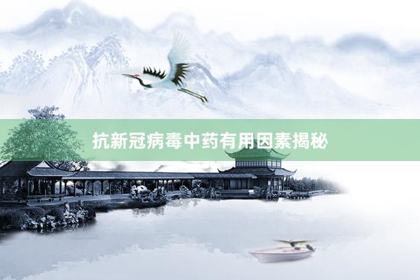 抗新冠病毒中药有用因素揭秘